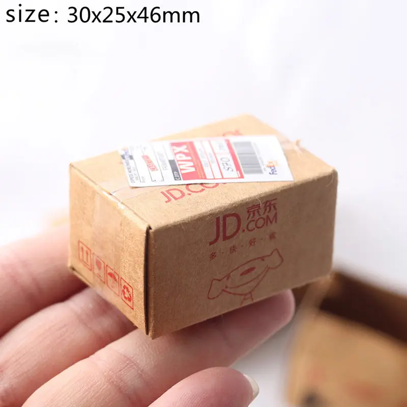 5Pcs Mini Carton Express Box Dollhouse Miniature Decor Toy Doll House Decor Furniture Accessories Mini Cardboard Boxes