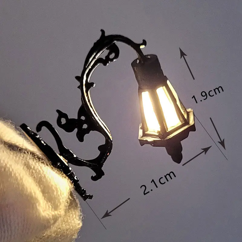 2-5pcs Dollhouse Wall Lamp Model Garden Yard Chandelier Sand Table Led Light Doll House Decor Material Warm White