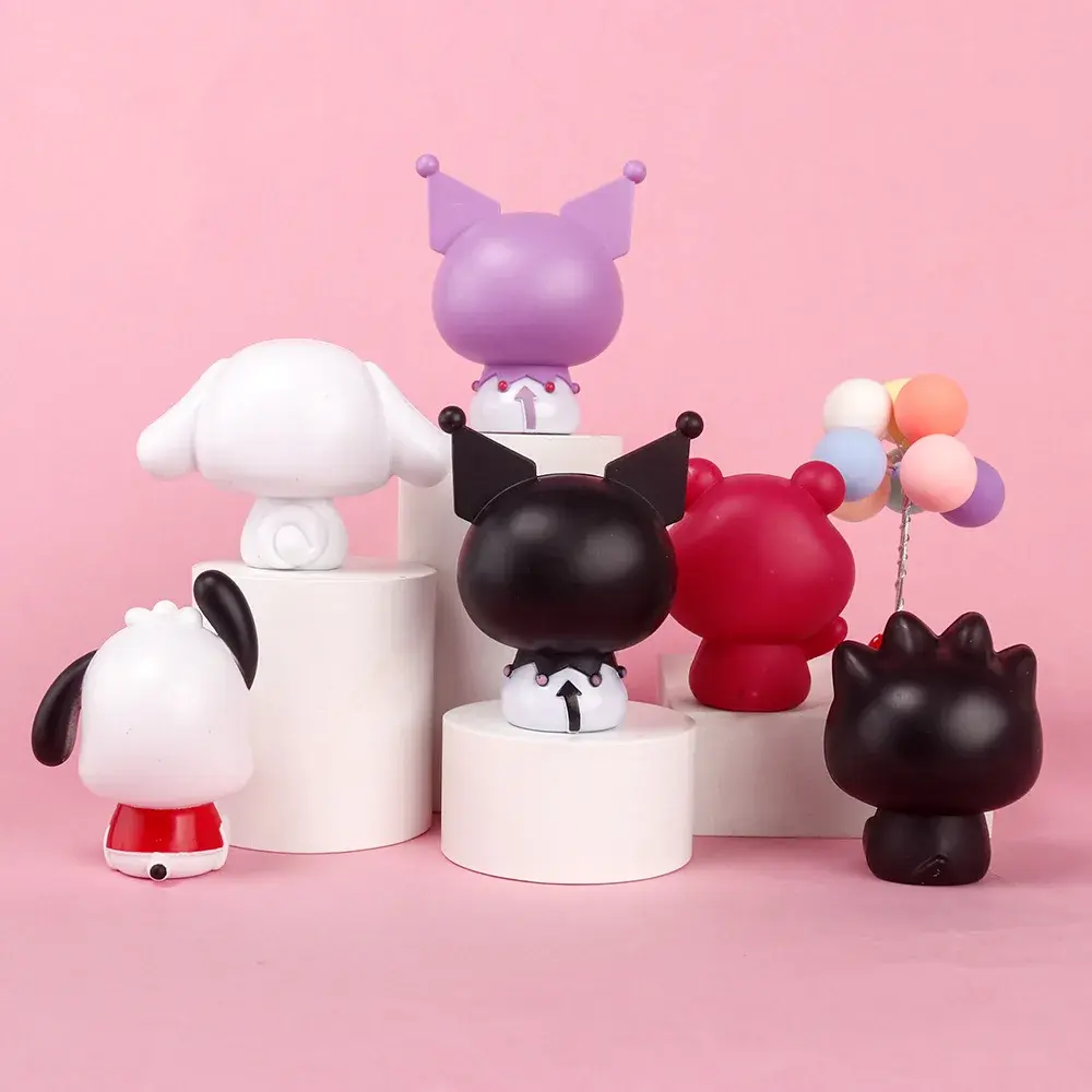 Hot Kawaii Sanrio Anime Figure Cinnamoroll Kuromi Doll Strawberry Bear Action Figures DIY Cake Decorate Toys Gifts For Children