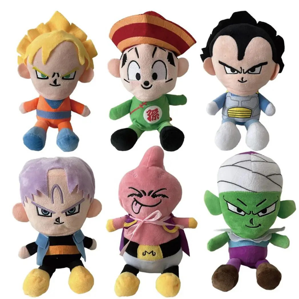 25cm Dragon Ball Plush Toy Japanese Anime Goku Vegeta Cartoon Character Doll Padding Classic Cute Beautiful Gifts For Kids Toys