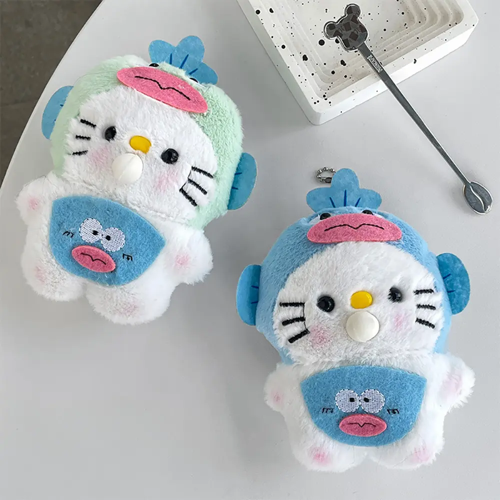 Hellokitty Bubble Fish Head Doll Pendant Kawaii Anime Dolls Bag Accessories Cute Cartoon Keychains Toys Ornaments Birthday Gifts