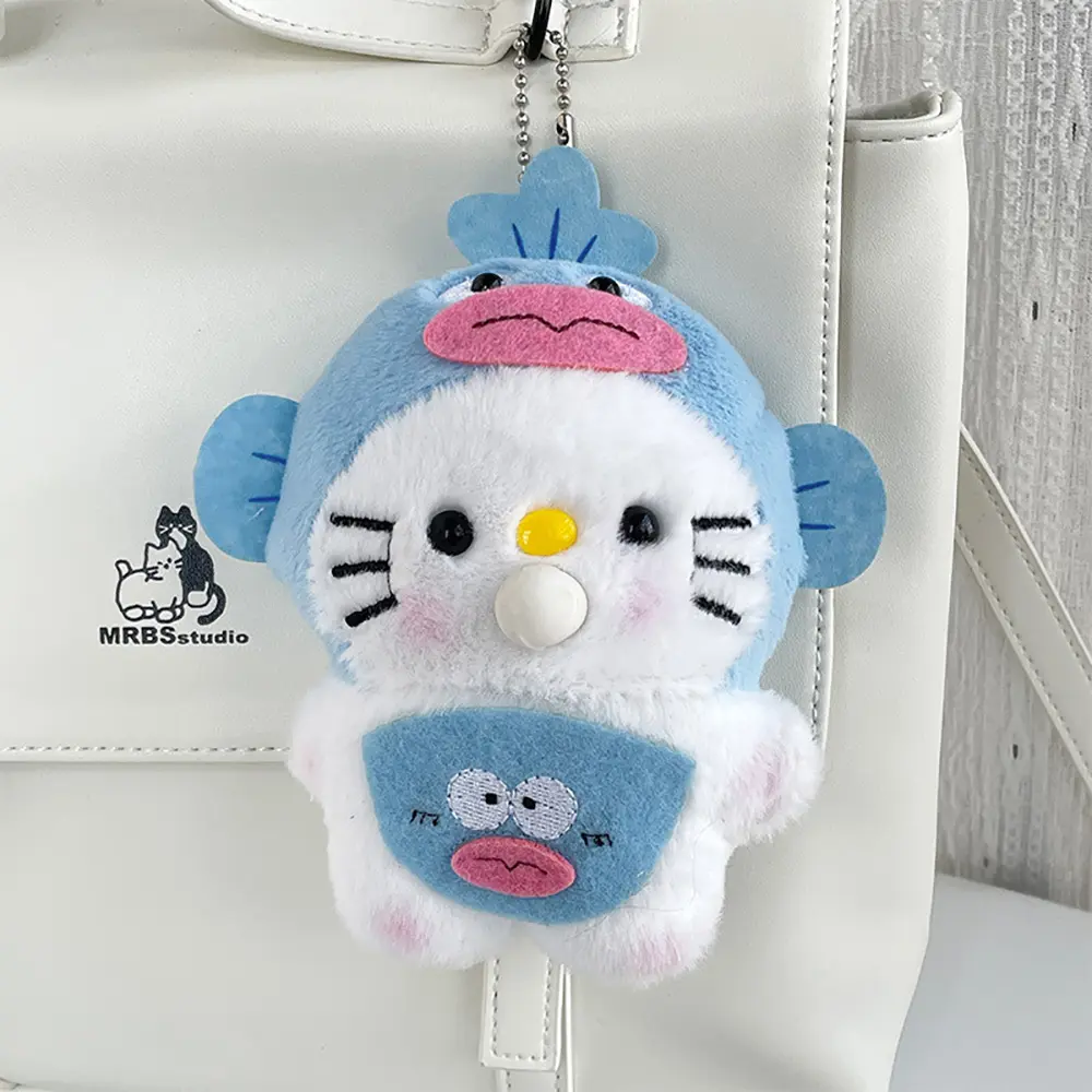 Hellokitty Bubble Fish Head Doll Pendant Kawaii Anime Dolls Bag Accessories Cute Cartoon Keychains Toys Ornaments Birthday Gifts