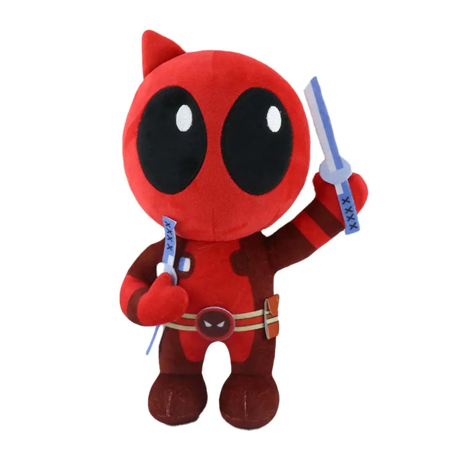 New 22cm Deadpool 3 Marvel Dead pool Figures Soft Plush keychain Toy Kawaii Cartoon Comics Movie Dolls Kids Birthday Gifts Decor