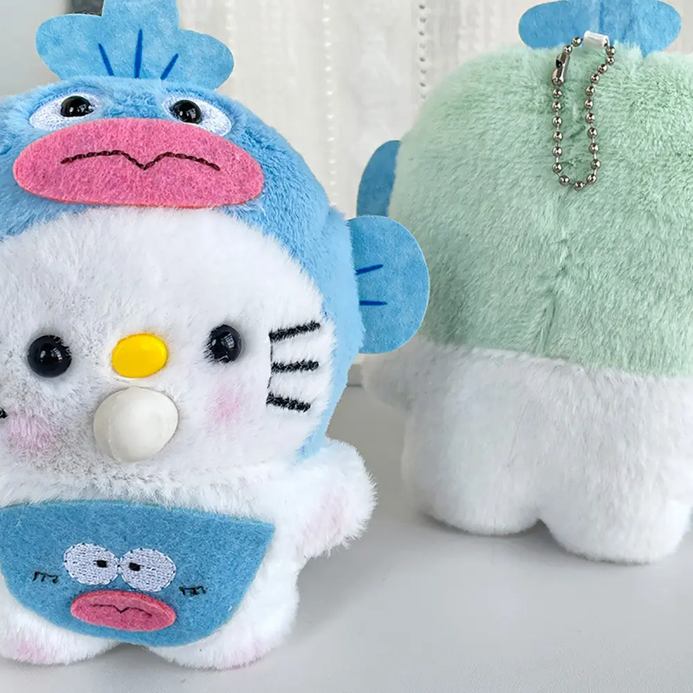 Hellokitty Bubble Fish Head Doll Pendant Kawaii Anime Dolls Bag Accessories Cute Cartoon Keychains Toys Ornaments Birthday Gifts