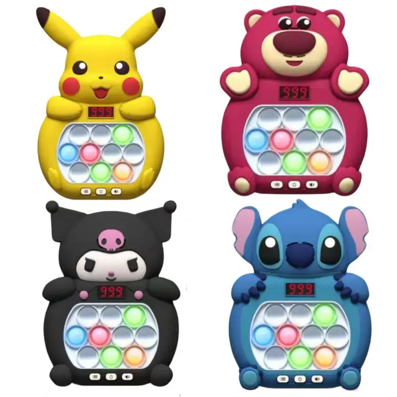 New Kuromi Quick Push Game Pop up Fidget Bubble Electronic Pop it Pro Game Light Stress Relief Toy Adult and Children's Gift Box