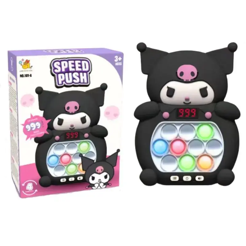 New Kuromi Quick Push Game Pop up Fidget Bubble Electronic Pop it Pro Game Light Stress Relief Toy Adult and Children's Gift Box