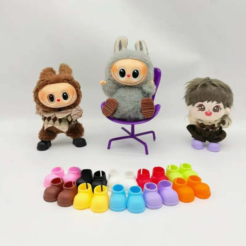 3.4cm Labubu Doll Shoes 17cm Plush Doll Clothes Accessories Casual Wearable Slippers Cute Children's Toys Birthday Gift