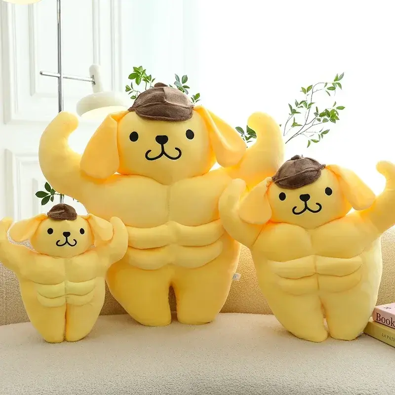 40/60/80cm Sanrio Kawaii Pompompurin Muscle Stuffed Plush Toys Big Size Lovely Soft Pillow Gift Kids Pom Pom Purin Plushie Dolls