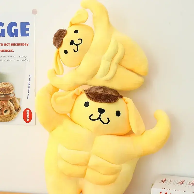 40/60/80cm Sanrio Kawaii Pompompurin Muscle Stuffed Plush Toys Big Size Lovely Soft Pillow Gift Kids Pom Pom Purin Plushie Dolls