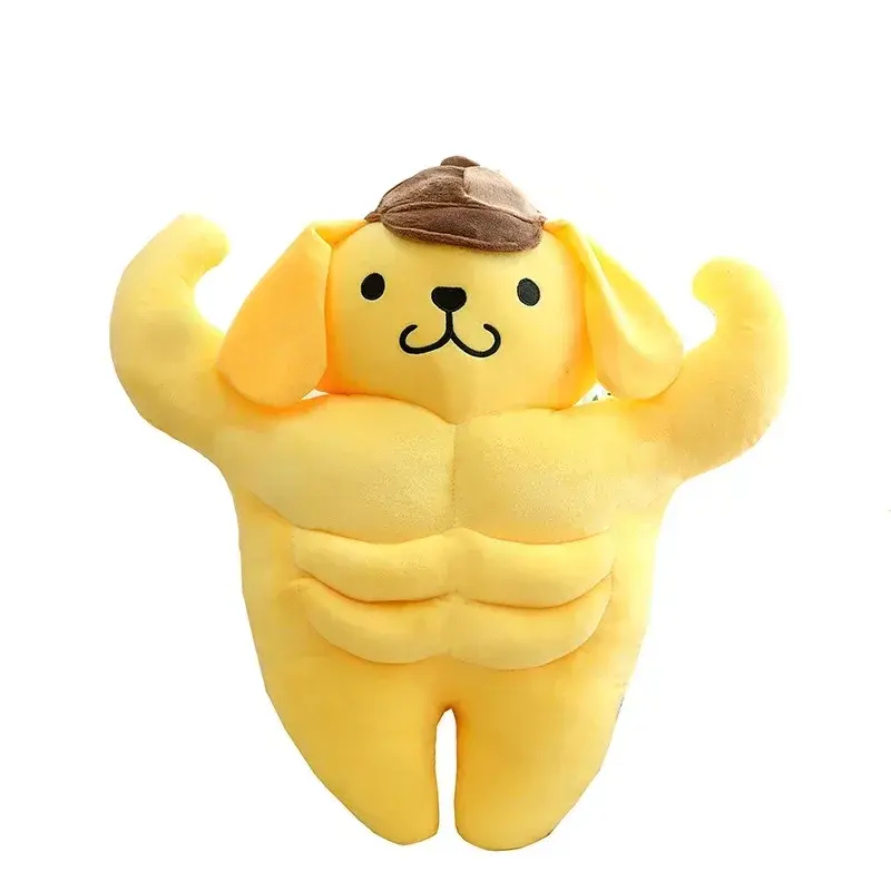40/60/80cm Sanrio Kawaii Pompompurin Muscle Stuffed Plush Toys Big Size Lovely Soft Pillow Gift Kids Pom Pom Purin Plushie Dolls