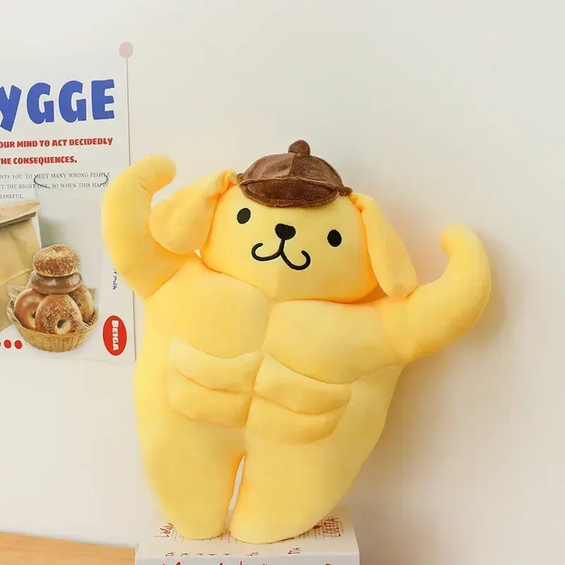 40/60/80cm Sanrio Kawaii Pompompurin Muscle Stuffed Plush Toys Big Size Lovely Soft Pillow Gift Kids Pom Pom Purin Plushie Dolls