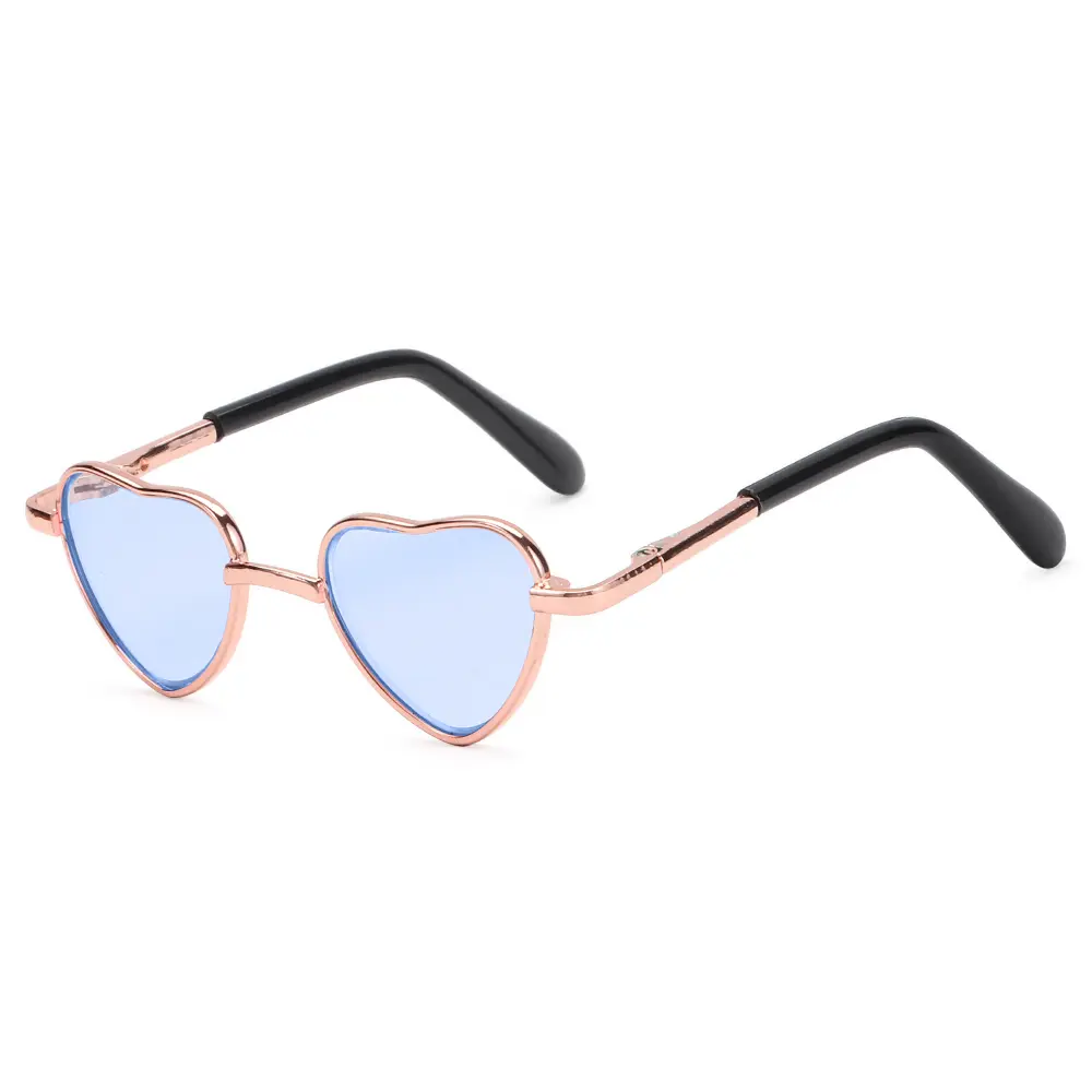 Cute 8CM Miniature Sunglasses Heart Shape Metal Frame Glasses For 14Inch &18Inch Dolls Accessories Plush Toys Doll Eyeglasses