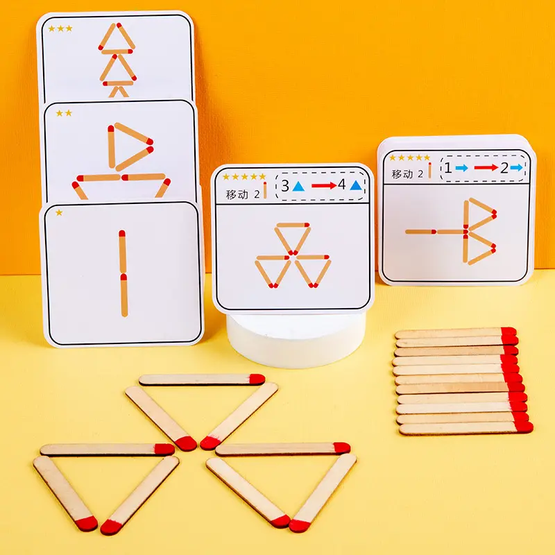 Kids Toy Matchstick Puzzle Board Games Montessori Match Stick Creative Thinking Match Logic Training Educational Toy