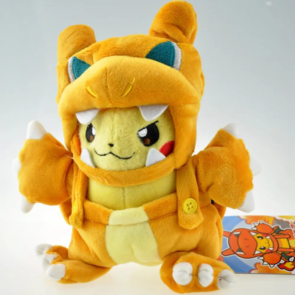 Cosplay Pikachu Pokemon Plush Eevee Charizard Snorlax Garchomp Tyranitar Hydreigon Ampharos Stuffed Doll Toy For Kid Miniso Gift
