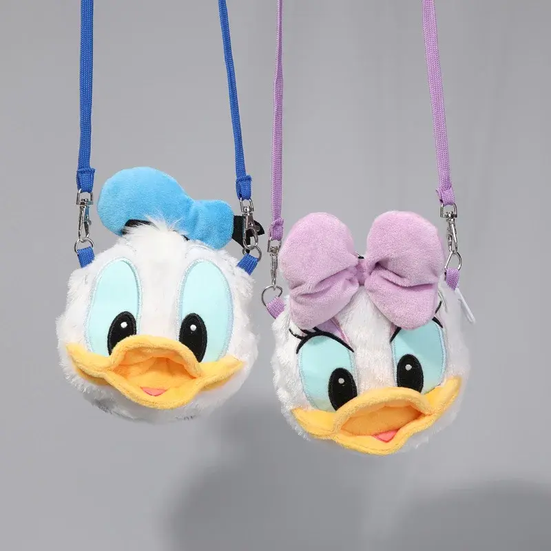 Disney Donald Duck Plush Doll Toy Bag Donald Duck Shoulder Phone Bag Keychain Pendant Decoration Kids Xmas Birthday Gift
