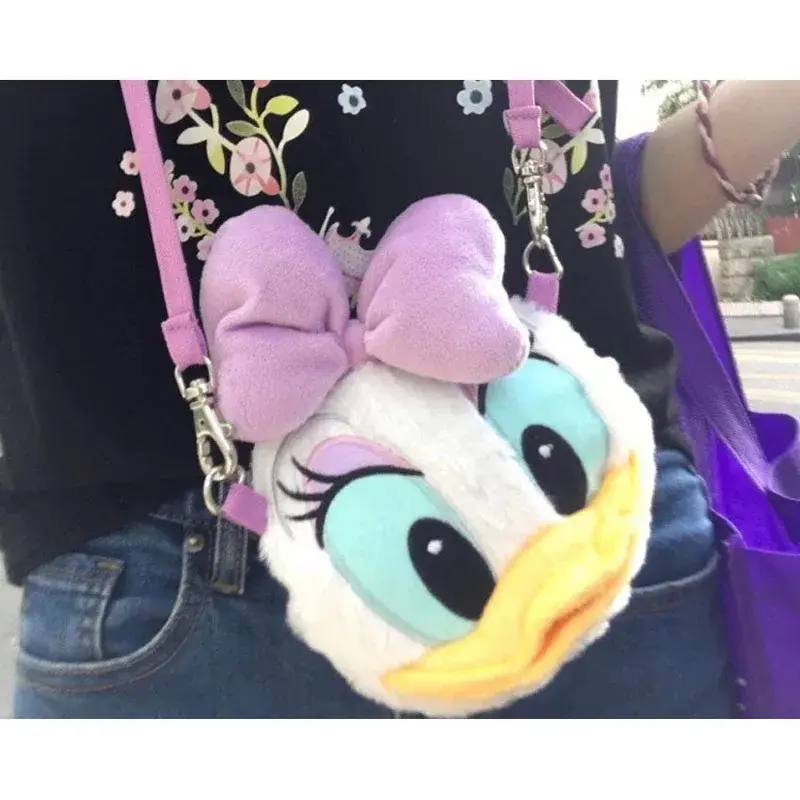 Disney Donald Duck Plush Doll Toy Bag Donald Duck Shoulder Phone Bag Keychain Pendant Decoration Kids Xmas Birthday Gift
