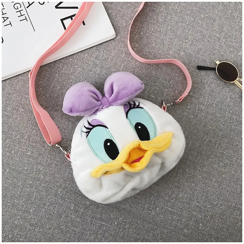 Disney Donald Duck Plush Doll Toy Bag Donald Duck Shoulder Phone Bag Keychain Pendant Decoration Kids Xmas Birthday Gift