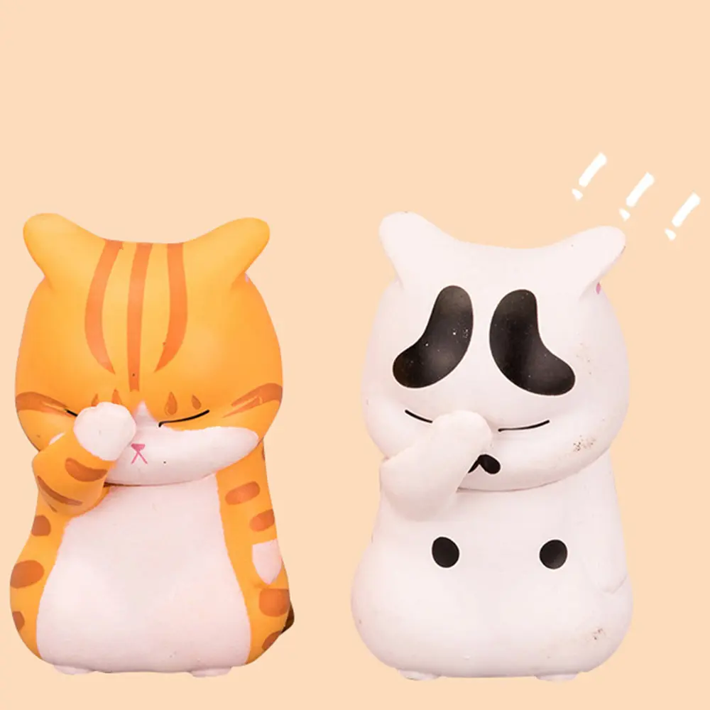 1pc Cover Your Face Cat Figure Cartoon Anime Peripheral Kitten Doll Toy Cake Ornaments