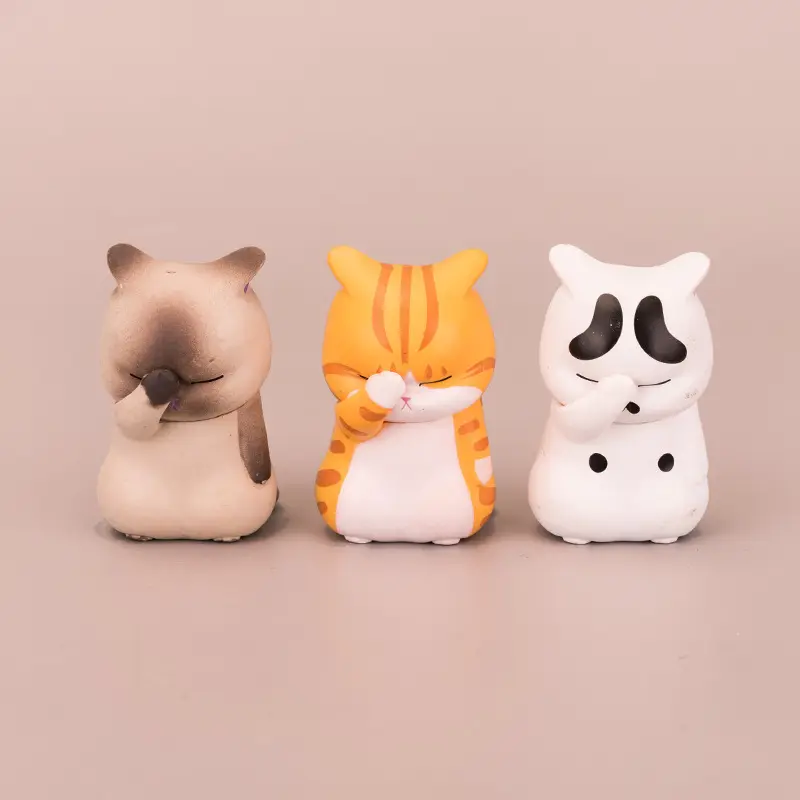1pc Cover Your Face Cat Figure Cartoon Anime Peripheral Kitten Doll Toy Cake Ornaments