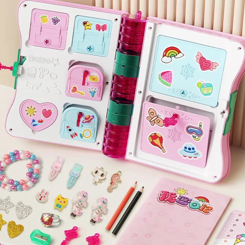 Princess Girls Diary Toy With Lock Keys Pencil Sharpener Eraser Sticker Education Supplies Toy Gift for Kid Girl 3 14 years