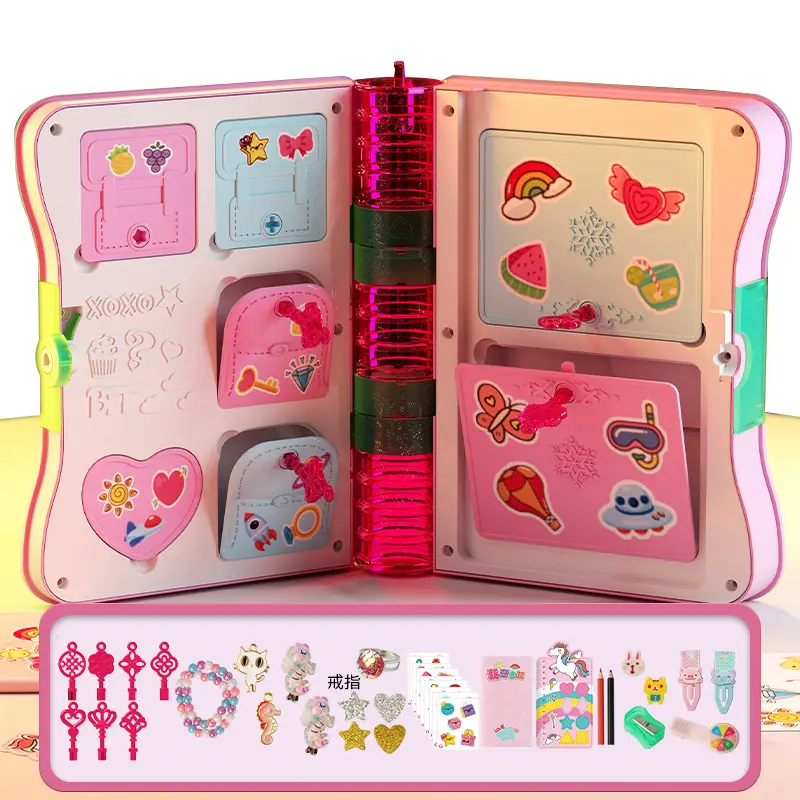 Princess Girls Diary Toy With Lock Keys Pencil Sharpener Eraser Sticker Education Supplies Toy Gift for Kid Girl 3 14 years