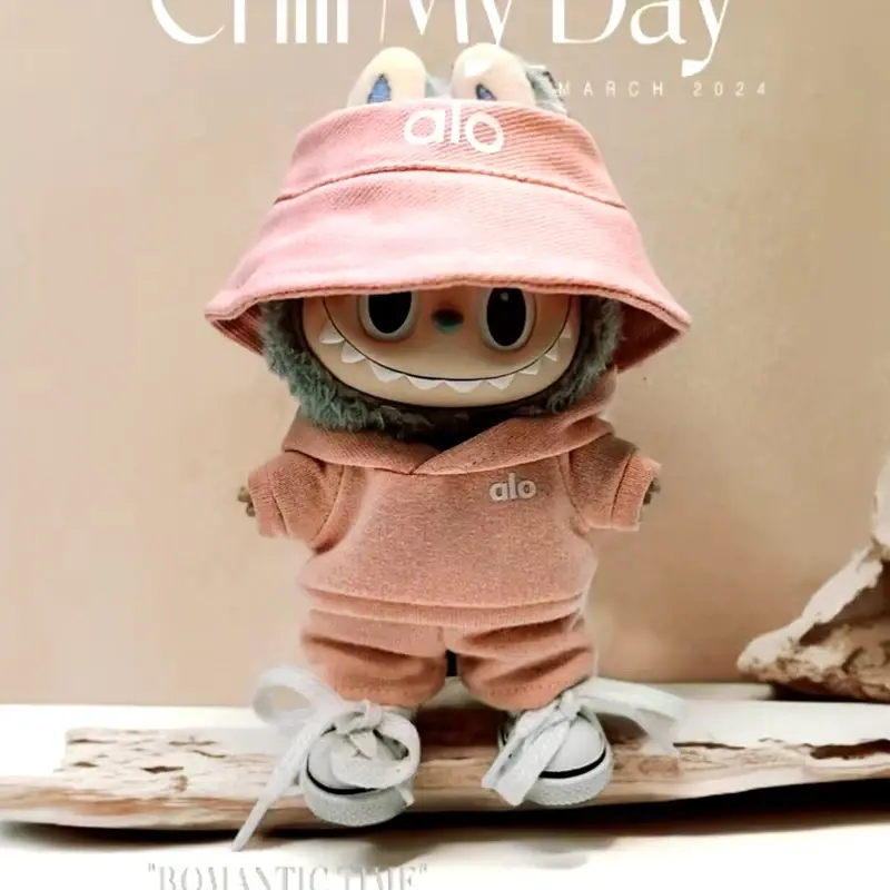 New Corduroy For Labubu Doll LA Clothing Set Hat 17cm Clothes Shoes Doll DIY Accessories Training Sitting Party Games Toys Gifts
