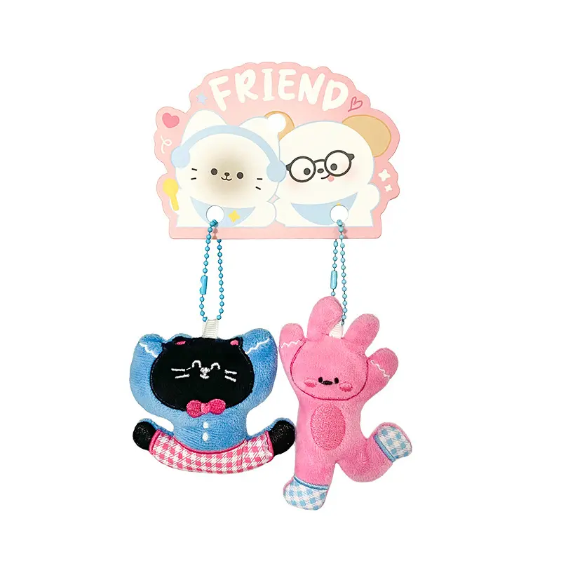 Lovely Cartoon Squeak Plush Keychain Cute Stuffed Doll Keyring Bag Pendant Backpack Hanging Decoration Couple Gifts