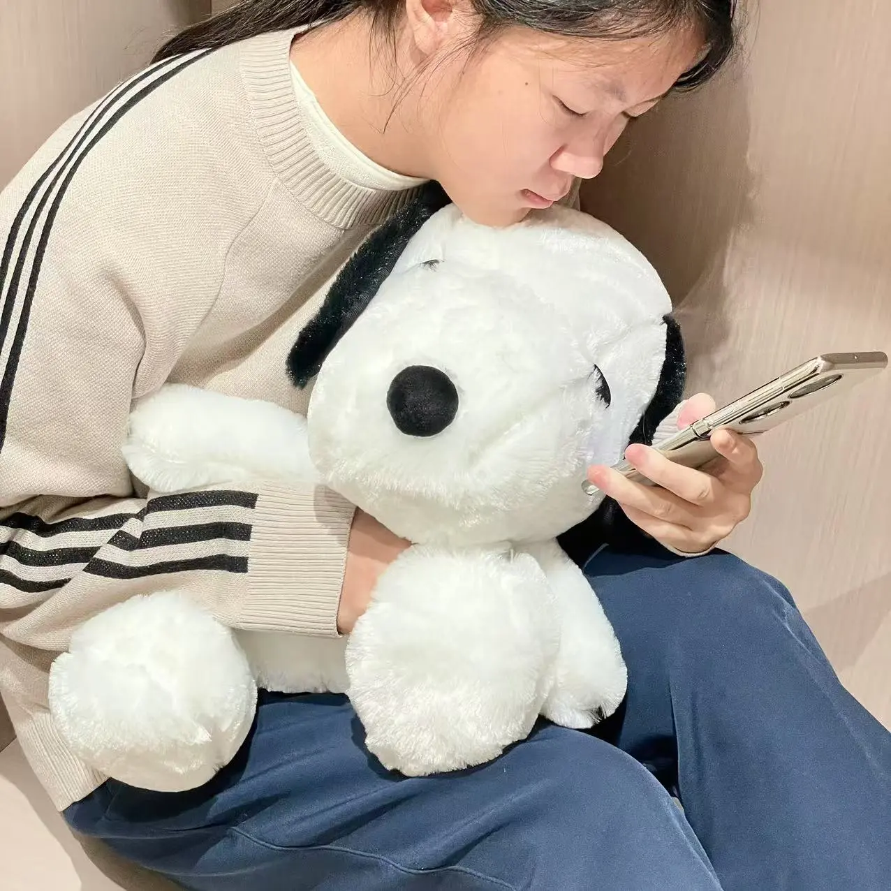 Kawaii Big Size Snoopy Plush Toy White Dog Soft Pillow Stuffed Doll Cartoon Animal Birthday Gifts For Girlfriends Kids Decorate
