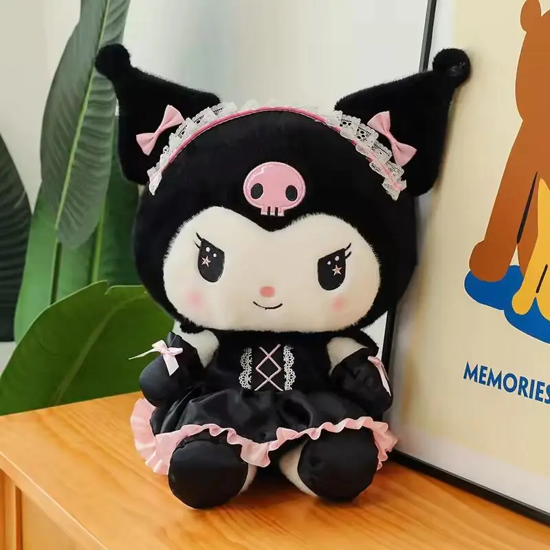 Cartoon Sanrio Kuromi Plush Doll Big Size Kawaii Plushies Stuffed Toy Cute Uniform Little Devil Soft Sleeping Pillow Girls Gift