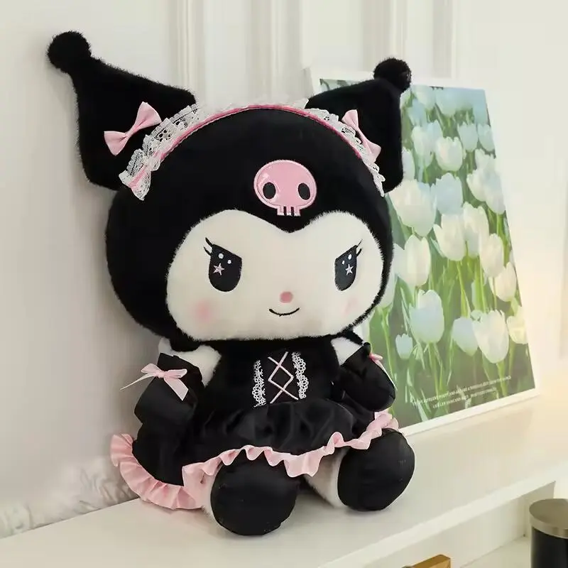 Cartoon Sanrio Kuromi Plush Doll Big Size Kawaii Plushies Stuffed Toy Cute Uniform Little Devil Soft Sleeping Pillow Girls Gift