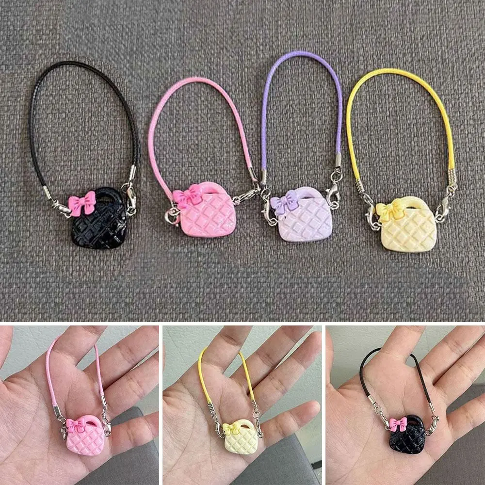 Plastic Mini Doll Dollhouse Resin Cup Crossbody Baby Bow Bag Decorated Fashion Doll Accessories for 10/15cm Plush Toy
