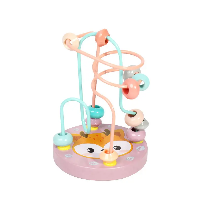 Toddler Bead Maze Math Toy Wooden Mini Circles Roller Coaster Abacus Children Montessori Early Learning Educational Kids Gift