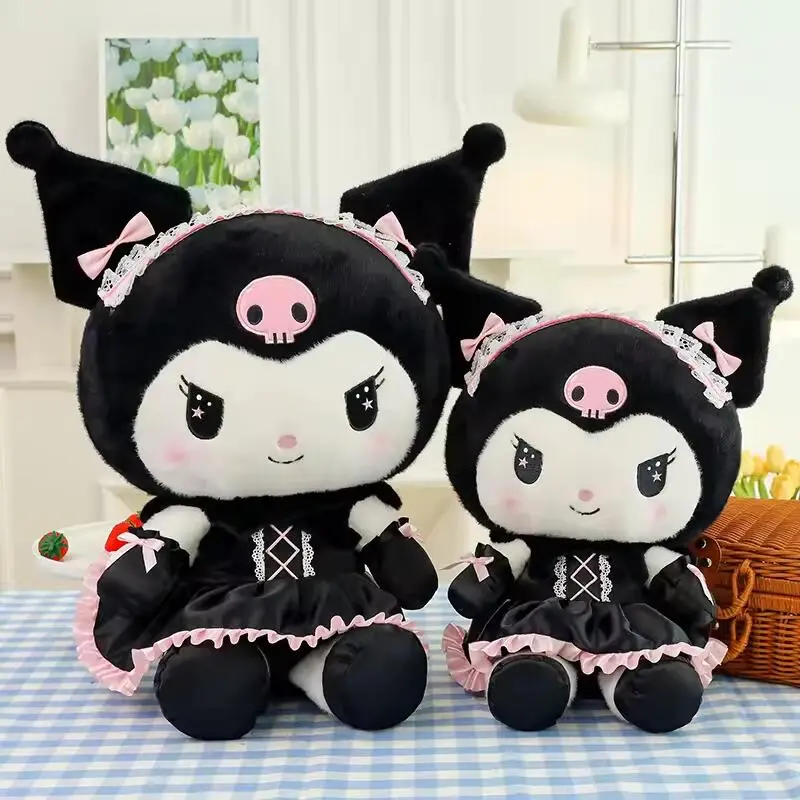 Cartoon Sanrio Kuromi Plush Doll Big Size Kawaii Plushies Stuffed Toy Cute Uniform Little Devil Soft Sleeping Pillow Girls Gift