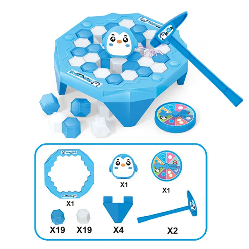 Kids Montessori Mini Save Penguin On Ice Balances Game Block Breaker Trap Puzzle Table Board Party Funny Game Toy