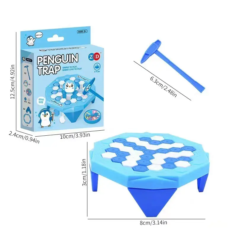 Kids Montessori Mini Save Penguin On Ice Balances Game Block Breaker Trap Puzzle Table Board Party Funny Game Toy