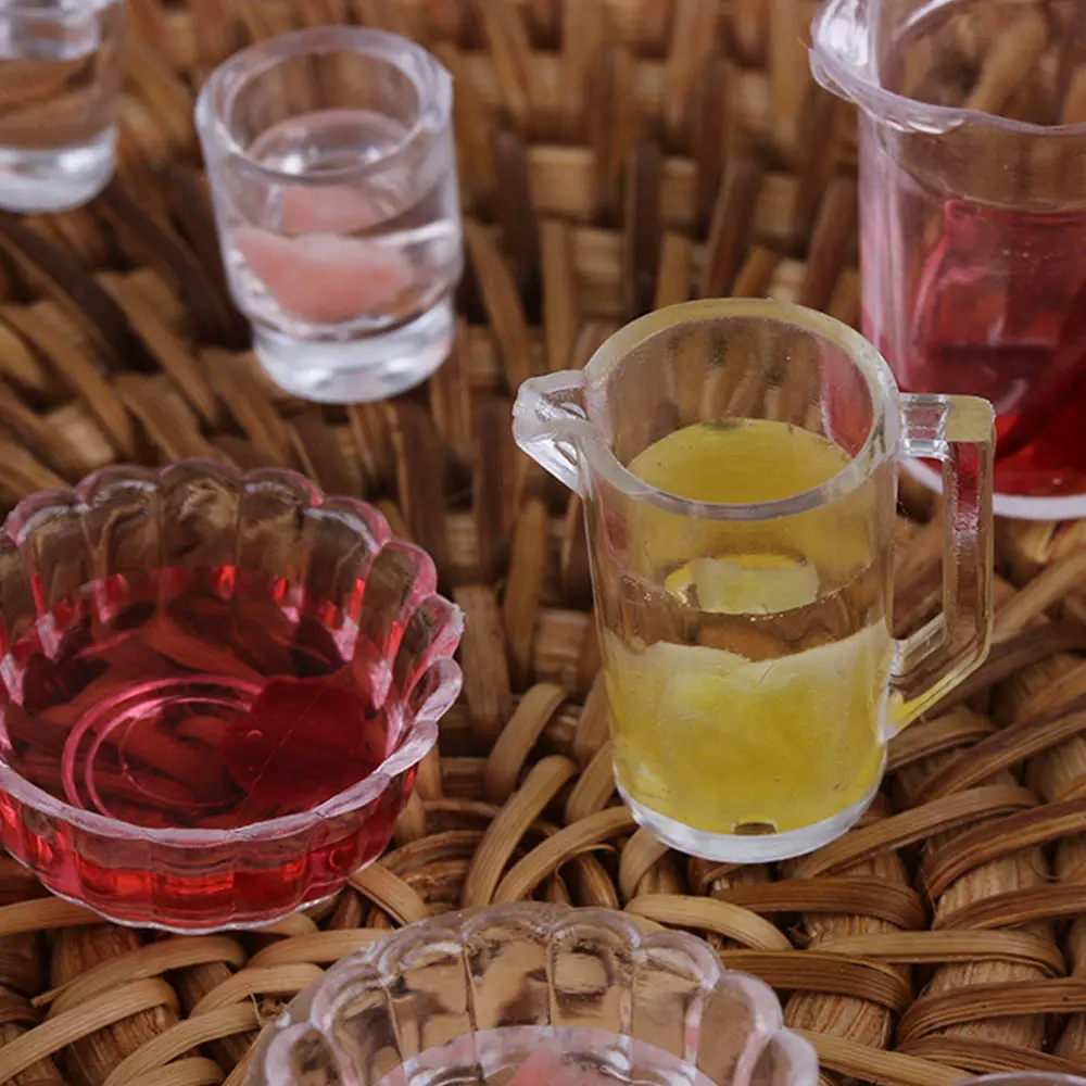 15Pcs/lot Doll Mini Tableware Miniature Cup Dish Bowl Set Dollhouse Miniature Toy Doll Food Kitchen living Room Accessories