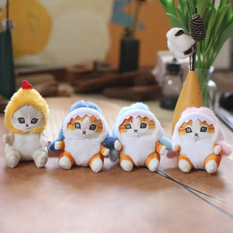 Cute Shark Cat Fried Shrimp Cat Plush Toy Pendant Keychain Beautiful Room Shark Cat Car Bag Decoration Doll Opening Holiday Gift