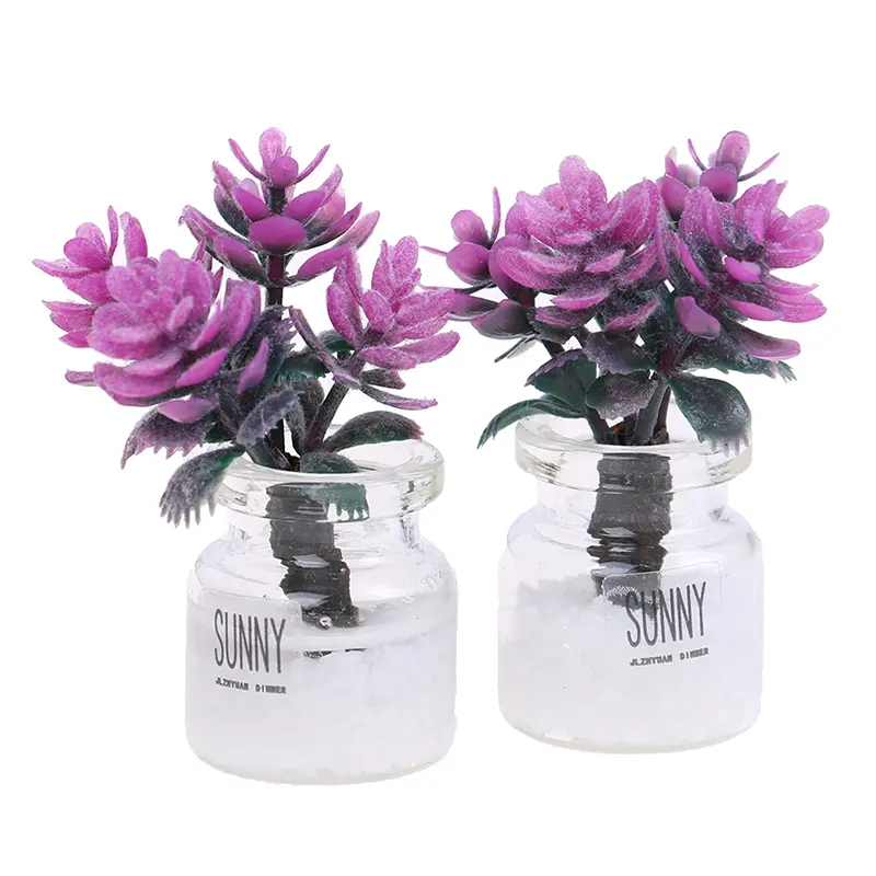 Mini Tree Potted For Green Plant In Pot Simulation Potted plants 1:12 Dollhouse Miniature Doll House Furniture Home Decoration