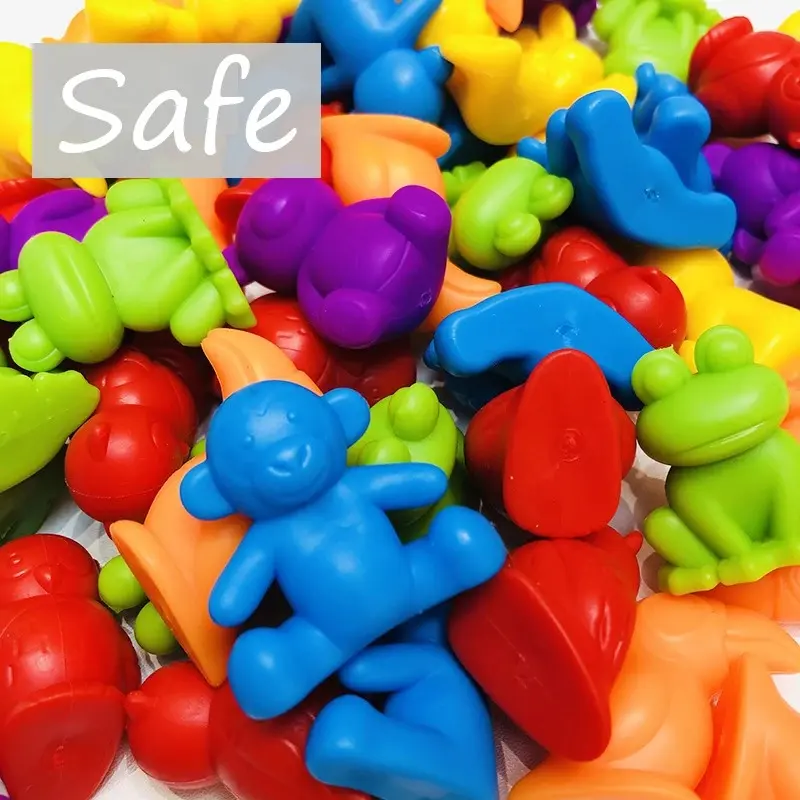 Montessori Material Rainbow Counting Bear Math Toys Animal Dinosaur Color Sorting Matching Game Children Educational Sensory Toy