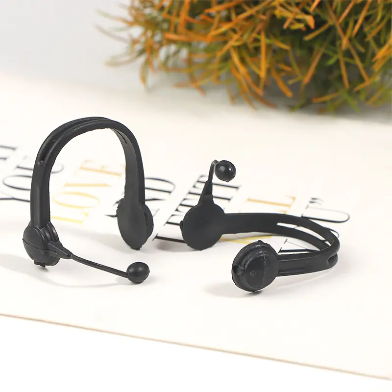 2Pcs 1:12 Dollhouse Miniature Earphone Headset Headphone Model Home Living Scene Decor Toy Doll House Accessories