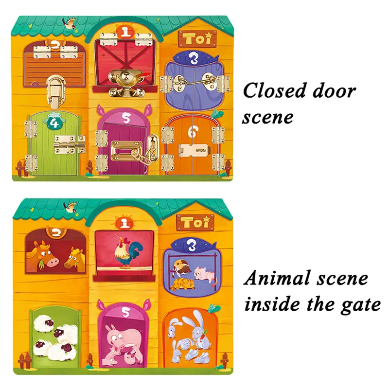 Children Learn To Unlock Busy Board Toys Montessori Unlock Game Self-Care Ability Training Preschool Children Educational Toys