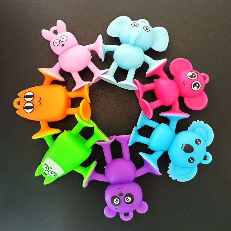 Montessori Animal Silicone Soft Building Blocks Children Toys DIY Suction Cup Assembly Construct Sensory Play Educational Toys