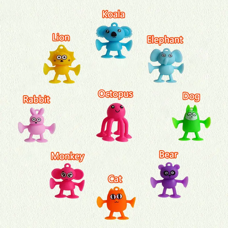 Montessori Animal Silicone Soft Building Blocks Children Toys DIY Suction Cup Assembly Construct Sensory Play Educational Toys