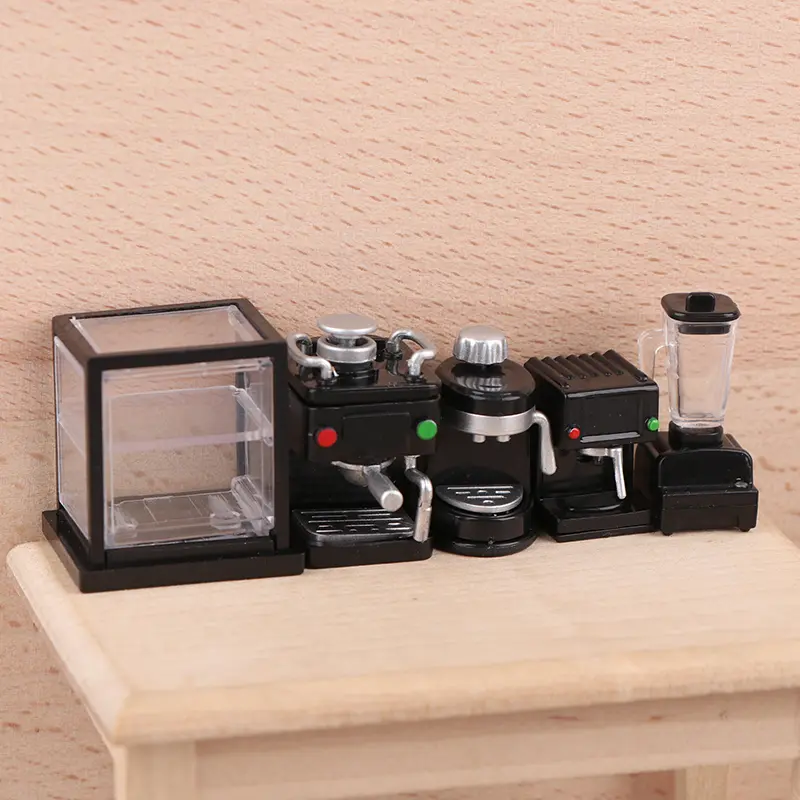 1 Pc Mini Dollhouse Miniature Furniture Coffee Maker Coffee Cup Storage Shelf Simulation Dollhouse Decor DIY Toys Doll House