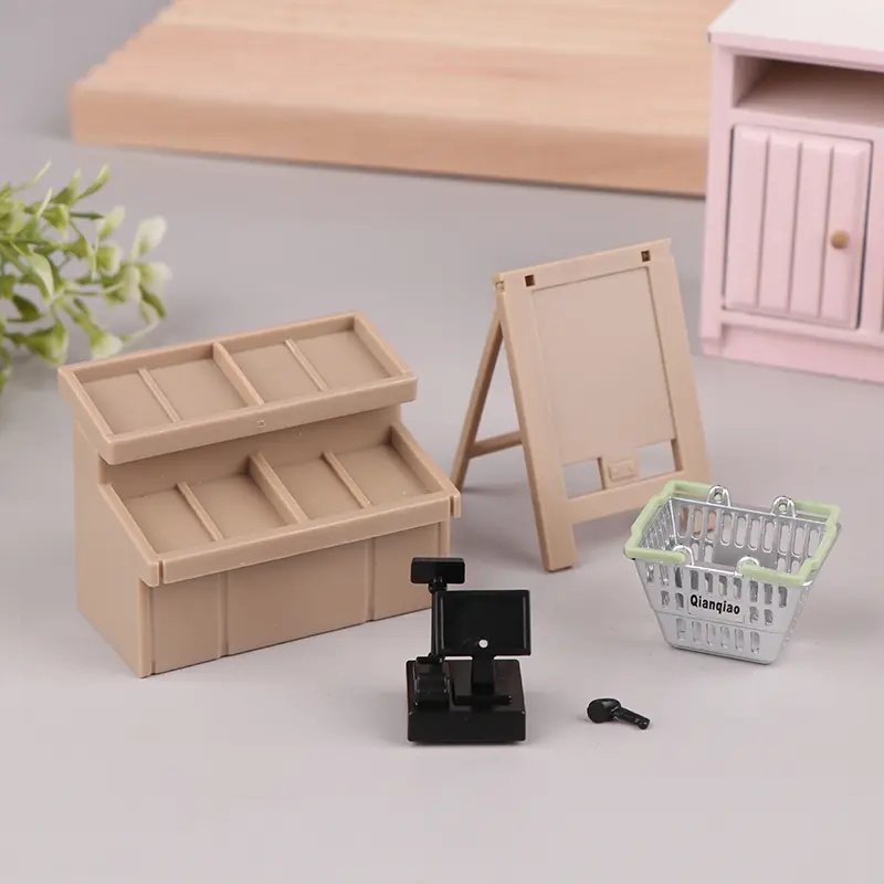 1 Pc Mini Dollhouse Miniature Furniture Coffee Maker Coffee Cup Storage Shelf Simulation Dollhouse Decor DIY Toys Doll House
