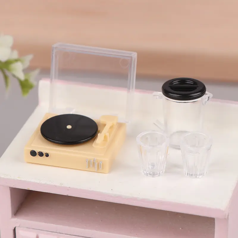 1 Pc Mini Dollhouse Miniature Furniture Coffee Maker Coffee Cup Storage Shelf Simulation Dollhouse Decor DIY Toys Doll House
