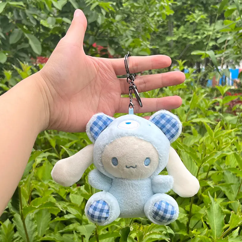 12cm Sanrio Kuromi Hello Kitty My Melody Cinnamoroll Plush Toy Soft Stuffed Doll car Keychain Pendant Toys Girl Kids Xmas Gift