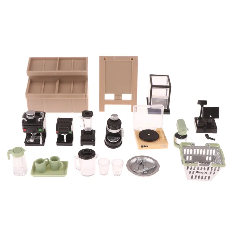 1 Pc Mini Dollhouse Miniature Furniture Coffee Maker Coffee Cup Storage Shelf Simulation Dollhouse Decor DIY Toys Doll House
