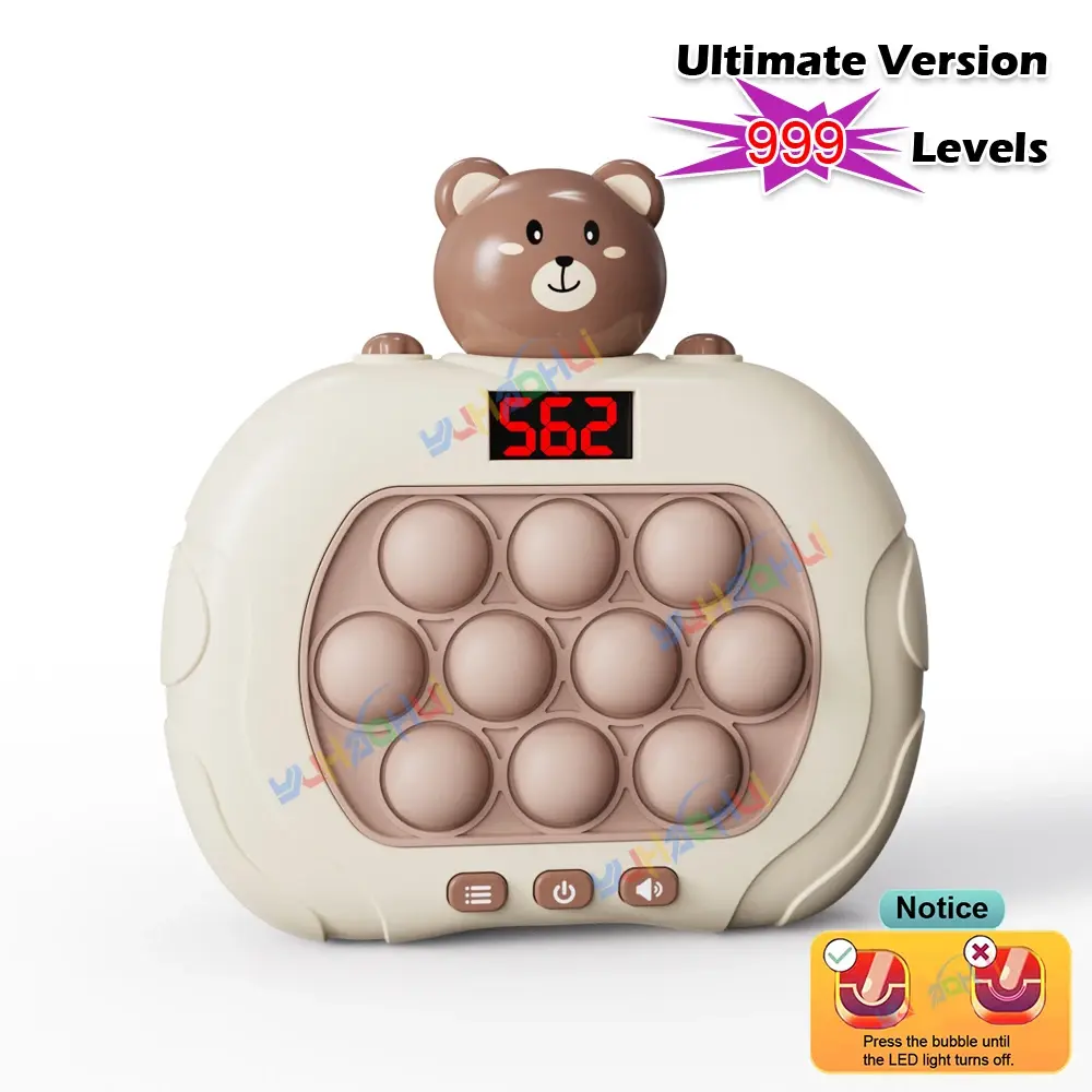 999 Level Electronic Pop Quick Push Game Console Toy with LED Display Screen Suitable for Adult Child Fidget Toys Christmas Gift