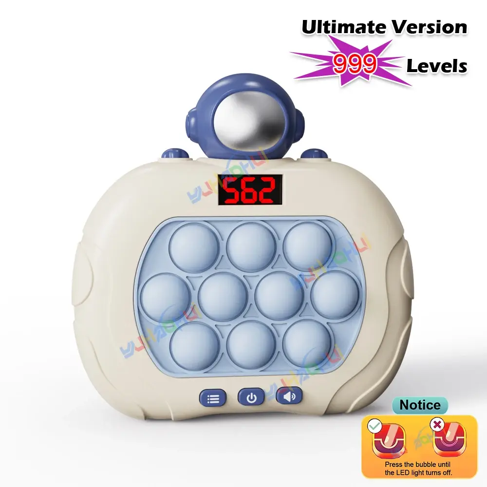 999 Level Electronic Pop Quick Push Game Console Toy with LED Display Screen Suitable for Adult Child Fidget Toys Christmas Gift